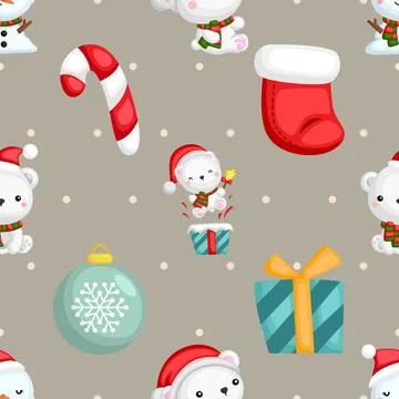 Seamless repeating pattern with cute bears Stock Illustration