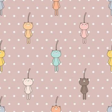 Seamless repeating pattern with cute bears Stock Illustration