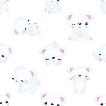 Seamless repeating pattern with cute bears Illustrazione stock
