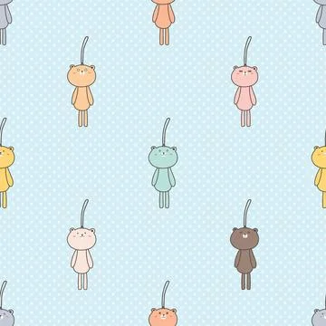 Seamless repeating pattern with cute bears Stock Illustration