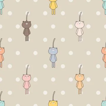 Seamless repeating pattern with cute bears Stock Illustration
