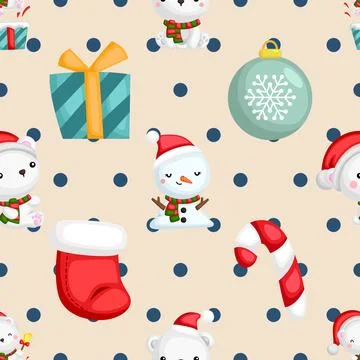 Seamless repeating pattern with cute bears Stock Illustration
