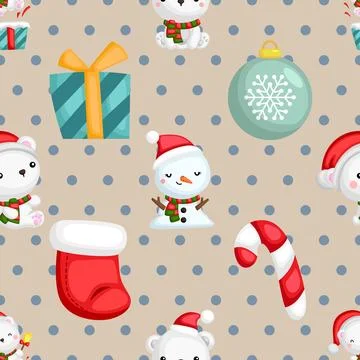 Seamless repeating pattern with cute bears Stock Illustration