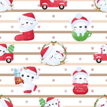 Seamless repeating pattern with cute bears Stock Illustration