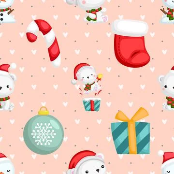 Seamless repeating pattern with cute bears Stock Illustration