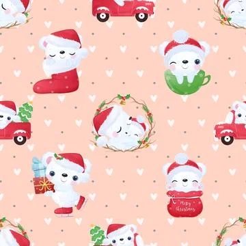 Seamless repeating pattern with cute bears Illustrazione stock