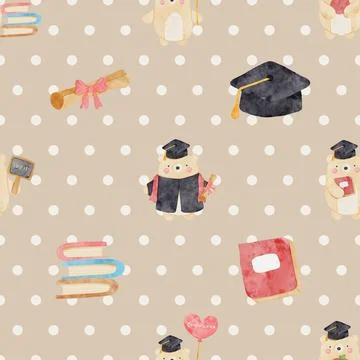 Seamless repeating pattern with cute bears Stock Illustration