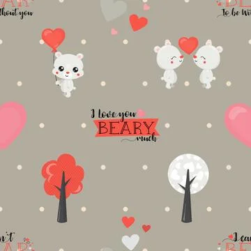 Seamless repeating pattern with cute bears Illustrazione stock