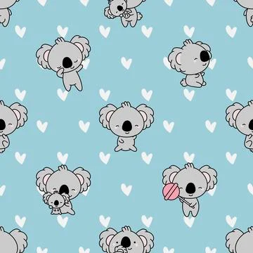 Seamless repeating pattern with cute bears Stock Illustration