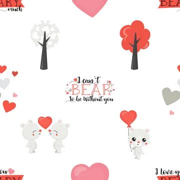 Seamless repeating pattern with cute bears Illustrazione stock