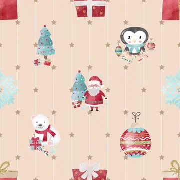 Seamless repeating pattern with cute bears Stock Illustration