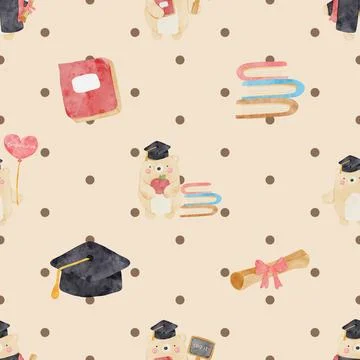 Seamless repeating pattern with cute bears Stock Illustration