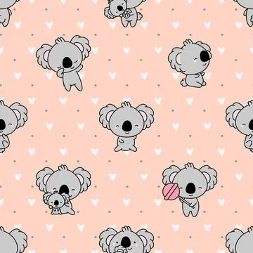 Seamless repeating pattern with cute bears Stock Illustration