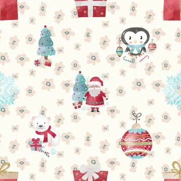 Seamless repeating pattern with cute bears Stock Illustration