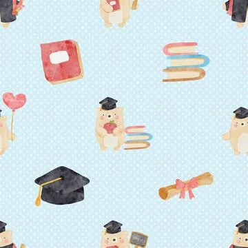Seamless repeating pattern with cute bears Stock Illustration