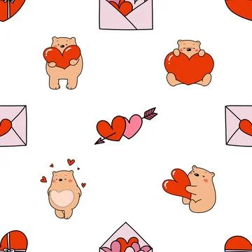 Seamless repeating pattern with cute bears Stock Illustration