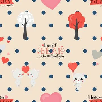 Seamless repeating pattern with cute bears Illustrazione stock