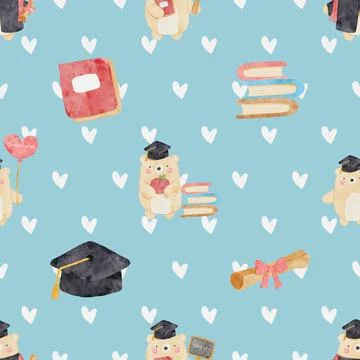 Seamless repeating pattern with cute bears Stock Illustration