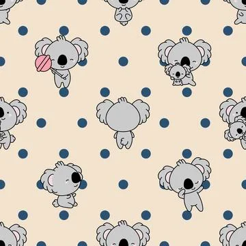 Seamless repeating pattern with cute bears Illustrazione stock