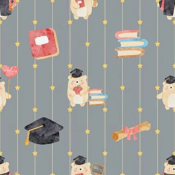 Seamless repeating pattern with cute bears Stock Illustration