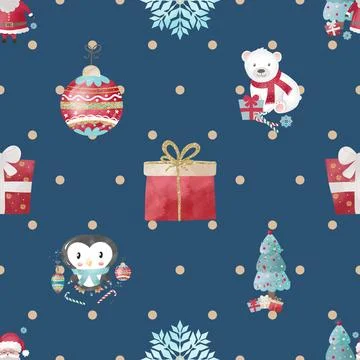 Seamless repeating pattern with cute bears Stock Illustration