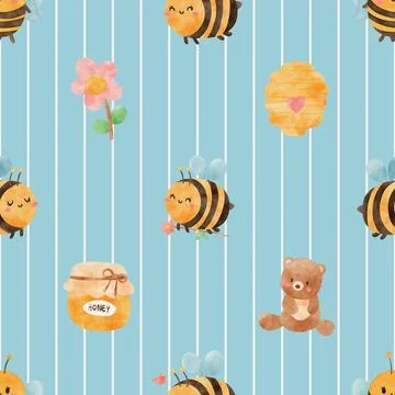Seamless repeating pattern with cute bears 스톡 일러스트
