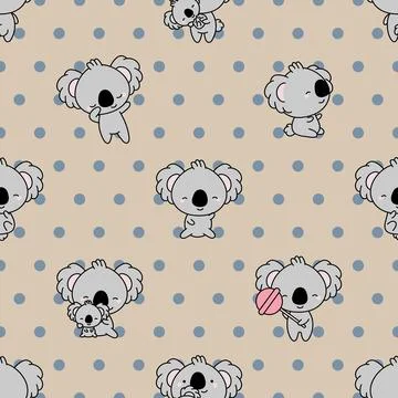 Seamless repeating pattern with cute bears Stock Illustration