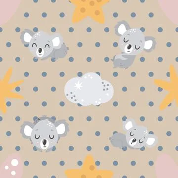 Seamless repeating pattern with cute bears Illustrazione stock