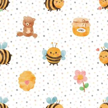 Seamless repeating pattern with cute bears 스톡 일러스트