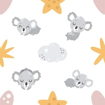 Seamless repeating pattern with cute bears Stock Illustration