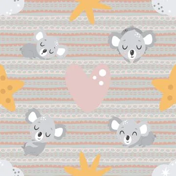 Seamless repeating pattern with cute bears Stock Illustration