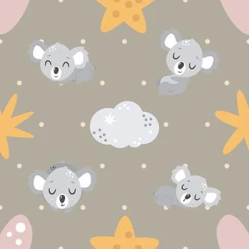 Seamless repeating pattern with cute bears Stock Illustration