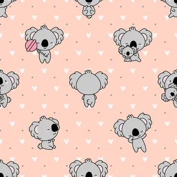 Seamless repeating pattern with cute bears Illustrazione stock