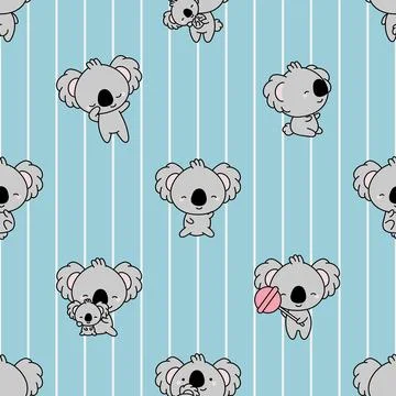 Seamless repeating pattern with cute bears Stock Illustration