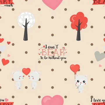 Seamless repeating pattern with cute bears Stock Illustration