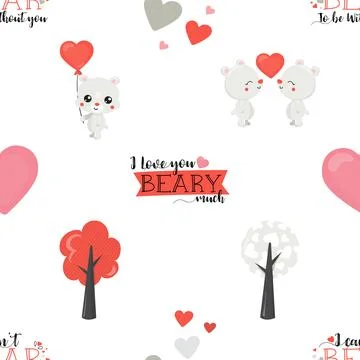Seamless repeating pattern with cute bears Stock Illustration