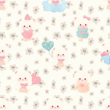 Seamless repeating pattern with cute bears Illustrazione stock