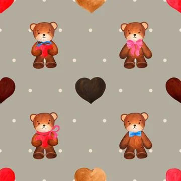 Seamless repeating pattern with cute bears Stock Illustration