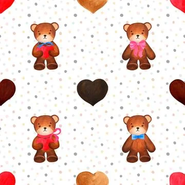 Seamless repeating pattern with cute bears Stock Illustration