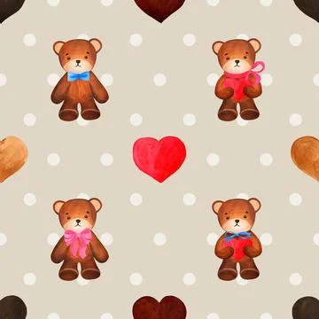 Seamless repeating pattern with cute bears Stock Illustration