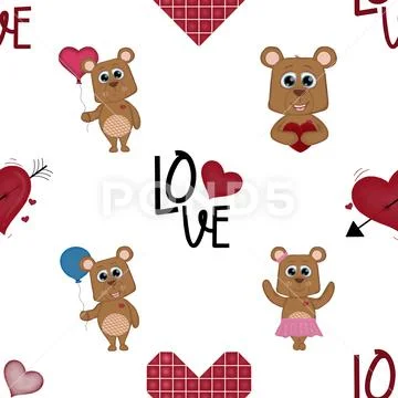 Seamless repeating pattern with cute bears Stock-Illustration