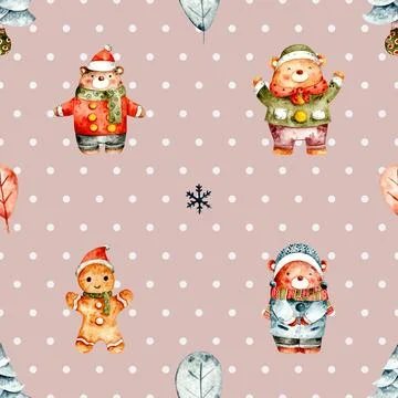 Seamless repeating pattern with cute bears Illustrazione stock