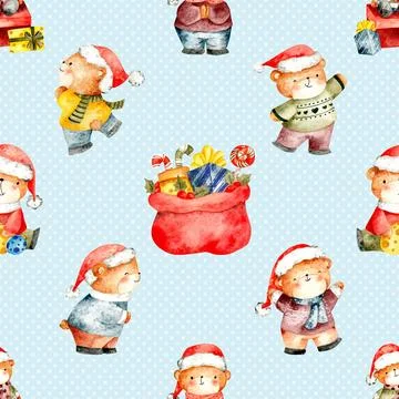 Seamless repeating pattern with cute bears Illustrazione stock