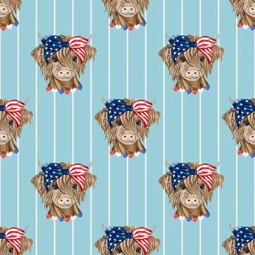 Seamless repeating pattern with cute cows Illustrazione stock