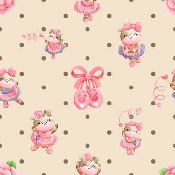 Seamless repeating pattern with cute cows Stock Illustration