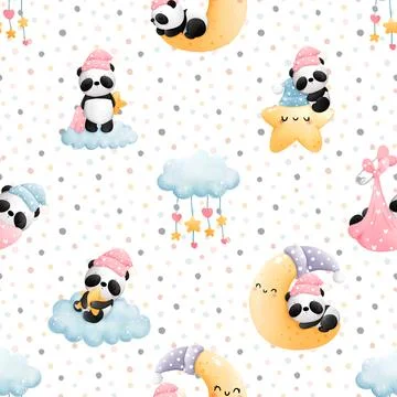 Seamless repeating pattern with cute cows Stock Illustration