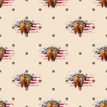 Seamless repeating pattern with cute cows Illustrazione stock