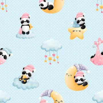 Seamless repeating pattern with cute cows Stock Illustration