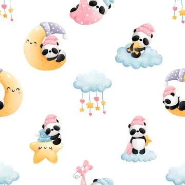 Seamless repeating pattern with cute cows 스톡 일러스트
