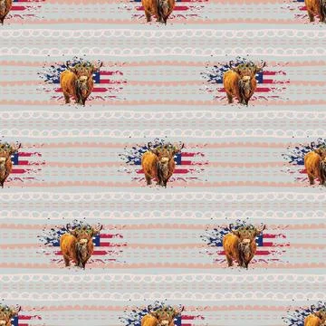 Seamless repeating pattern with cute cows Illustrazione stock